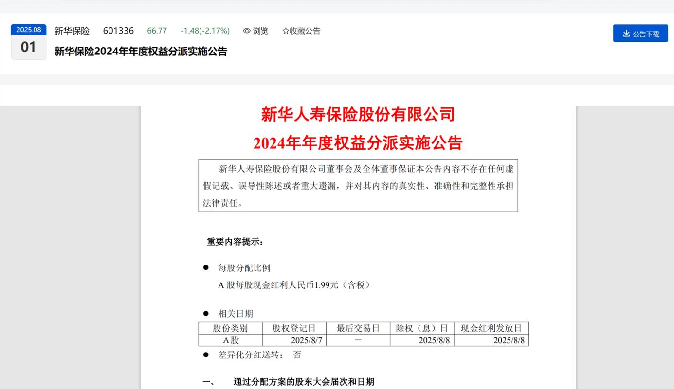 中国人保新华保险分红金额_中国人寿保险公司分红查询_A股上市险企分红派息