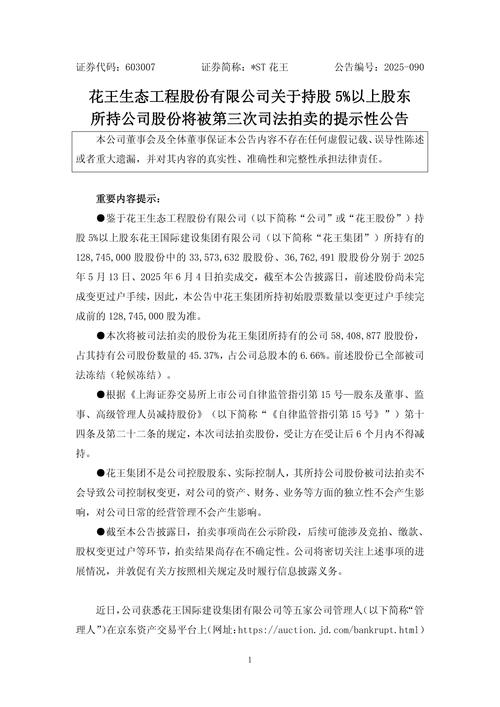 *ST花王提示股价风险：或大幅向下除权，下调幅度或达50%