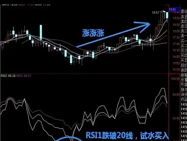 RSI高于80卖出法则_RSI低于20买入法则_短线买入附图指标公式